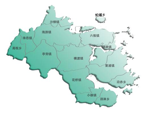 调整前的三门县行政区划图图片
